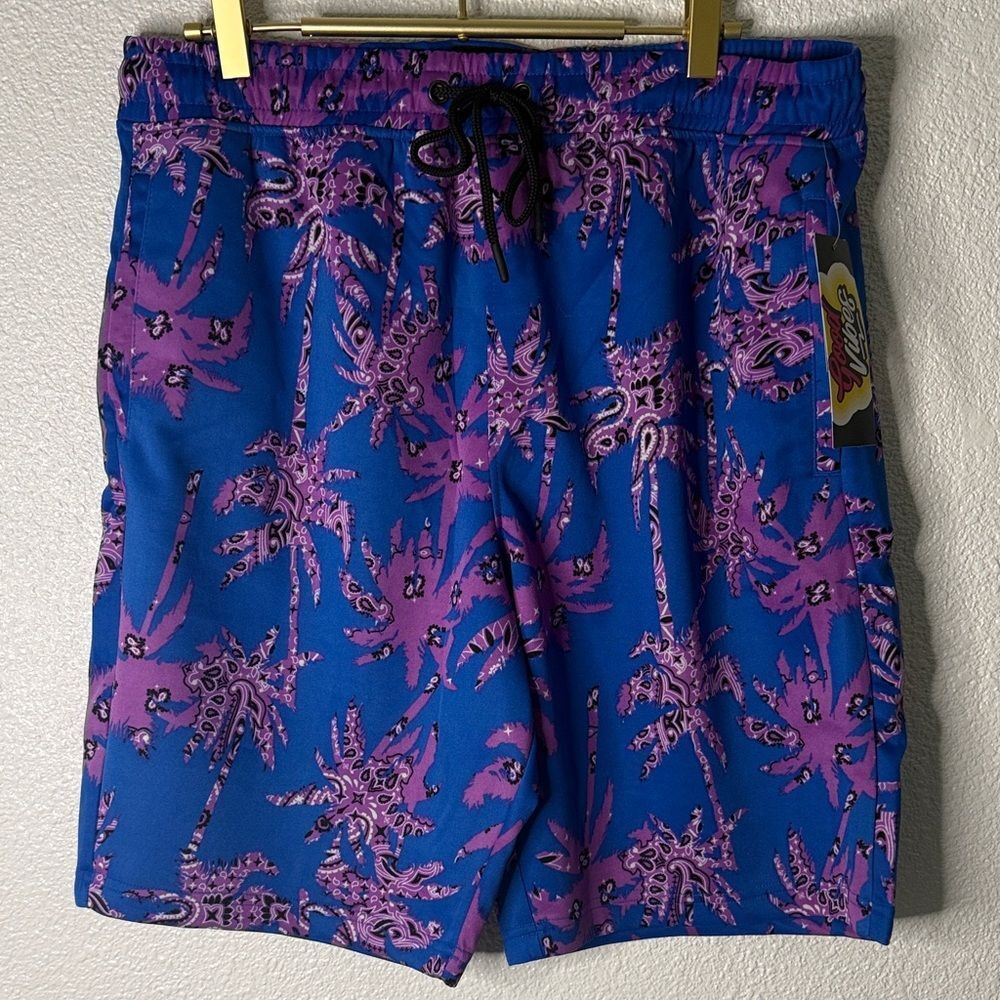 Vibrant Blue and Purple casual Shorts- Large